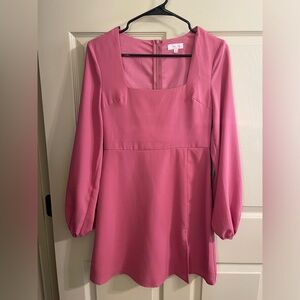 Pink Lily Long Sleeve Pink Dress